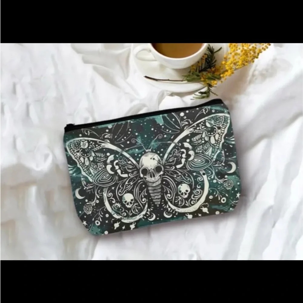 New! Versatile Retro Skull Butterfly Lightweight Makeup Bag For Women
